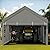 JY QAQA Carport, 12x20 FT Heavy Duty Carport with Removable Side Walls and Doors, Car Canopy with All-Season Tarp for Cars, Grey