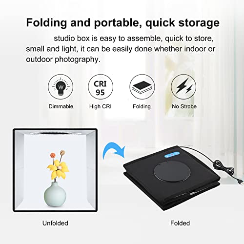 Estudio fotográfico portátil con caja de luz LED de 9.8 pulgadas para fotografía miniatura 3