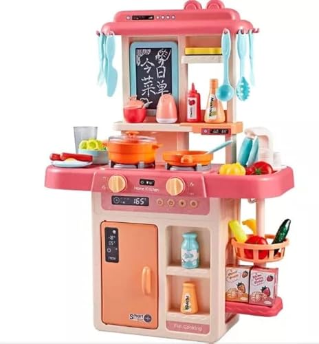 Image of LONGMIRE Plastic 42 Pcs Big Size Kitchen Playset with Musical & Light for Kids with Sound and Accessories Set for 4 Year Old