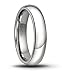 CROWNAL 6mm/5mm/4mm/3mm/2mm White Tungsten Carbide Polished Classic Dome Wedding Ring (5mm, 10)