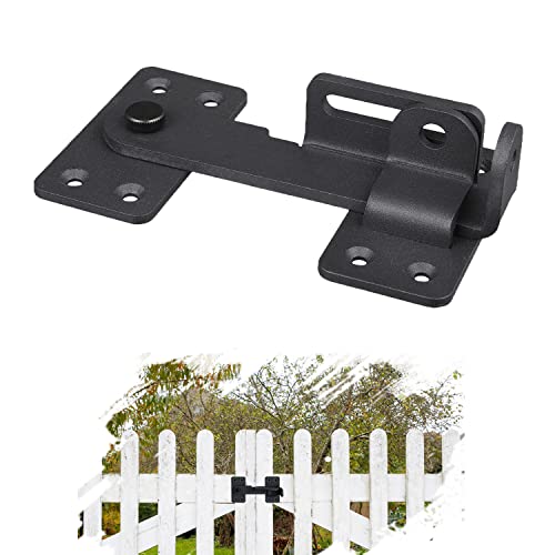 Kswlor 5"Flip Gate Latch,Heavy Duty Latch Lock Hardware,Safety Door Latch With Padlock Hole Suitable For Wooden Fence, Barn Door Lock Flip Latch,Fence Gate,Shed Lock,Cabinet,Matte Black #TOP9