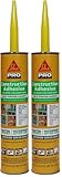 Sika SikaBond Construction Adhesive - Advanced Polyurethane Caulk - Gray - for Outdoor Surface use - Water immersible and Waterproof - 10.1ml (Pack of 2)