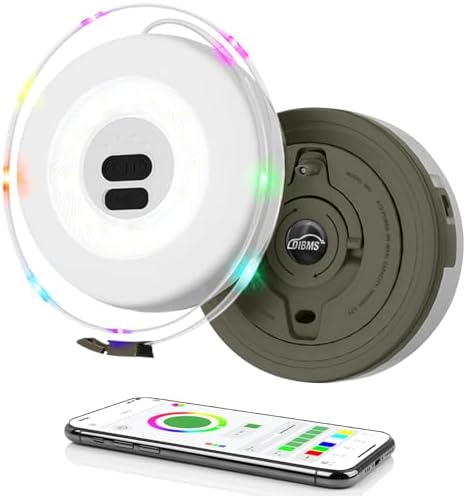 1-Pack LED Camping String Light w/App Control, 19FT Rechargeable Multi-Color Waterproof Hanging Light for Outdoor Camping Awning Tent Garden Party Festival Decor