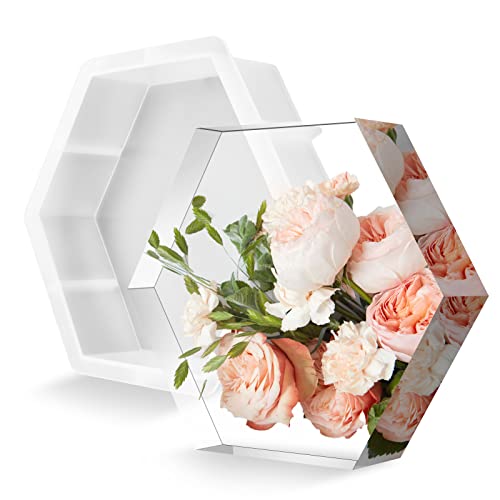 Moldes de Resina Epoxi Grandes de Silicona Moldes de Resina Hexagonales Molde Silicona Resina Epoxi para La Conservación de Flores Decoraciones para El Hogar