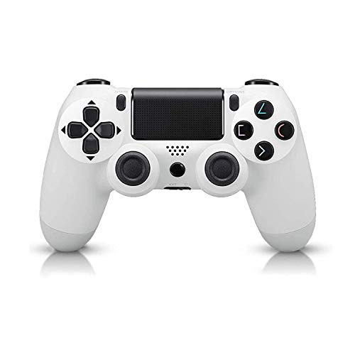 PS4 Controller, Wireless Gamepad for Playstation 4/Pro/Slim/PC(7/8/8.1/10) with Motion Motors and Audio Function Mini LED Indicator USB Cable and Anti-Slip ã€Upgraded Versionã€‘ White