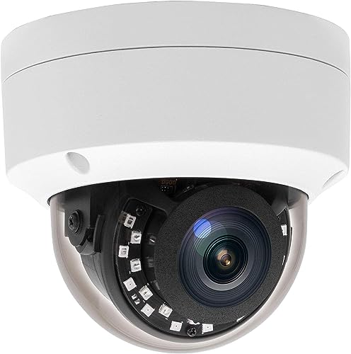 Tennoz 5MP PoE IP Vandal Dome Security Camera Outdoor, IP Network PoE Camera with 2.8mm Lens, 105&deg; Wide Angle, H.265, Built-in Mic, IP66 Waterproof, 80ft IR Night Vision, Human Motion Detection