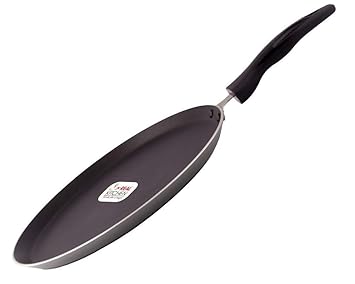 KUMAKA | Real Kitchen Premium Aluminium Non-Stick Induction Based Cookware Flat Tawa (285 mm)