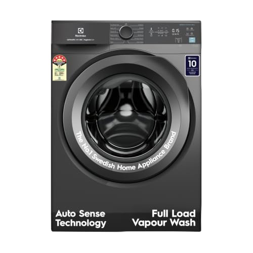 Image of Electrolux 9kg 5 Star Front Load Washing Machine, AutoSense Technology, Full Load Steam Wash, Hygienic Care, EcoInverter Motor, UltimateCare 300, EWF9024M3SB, Dark Silver