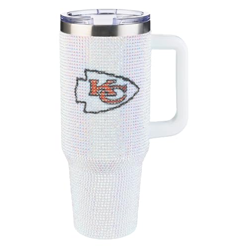 The Memory Company Officially Licensed 40oz White Bling Game Day Tumbler, Kansas City Chiefs