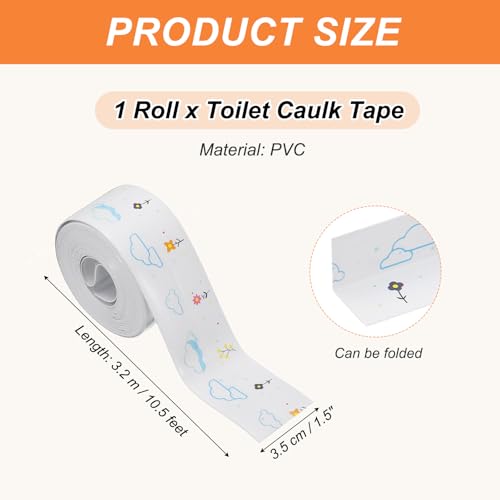 Image of PATIKIL Caulk Tape Waterproof Self Adhesive, PVC Toilet Caulking Sealant Strip Bathtub Caulk Sealing Strip Tape for Bathroom Kitchen Countertop, Spring Flowers (1.5 Inch x 10.5 Ft)