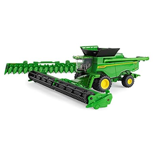 John Deere 1/64 Scale X9 1000 Combine HD50F Draper Head and Folding C16F Corn Head