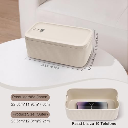 chefeggukk Kleine abschliessbare Box mit Kombinationsschloss - Sicherer Aufbewahrungsbox für Medikamente, Handy, Snacks - Für Haushalt, Kühlschrank, Büro & Reisen - BPA-frei (23,5 x 12,8 x 9,2 cm)