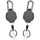 VYNCS 2 Pack Retractable Keychain, Heavy Duty Key Chains Badge Holder, with Work ID Badge Clip and K