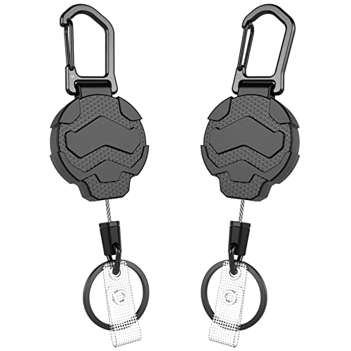 Vyncs 2 Pack Retractable Keychain, Heavy Duty Key Chains Badge Holder, With Work Id Badge Clip And Key Ring, 31.5" Retractable Id Badge Reels, 10Oz #TOP1