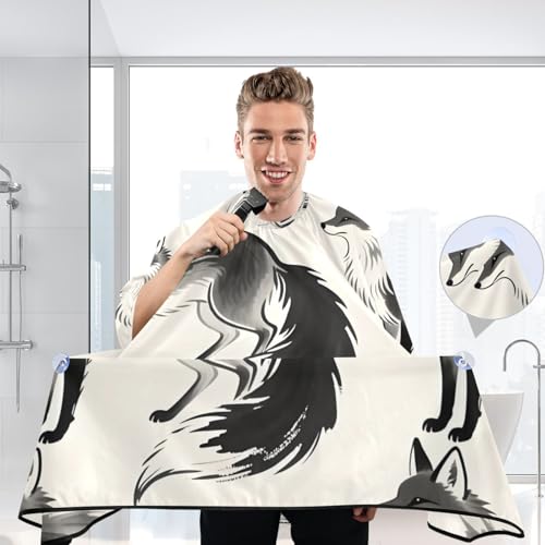 Capa para Corte de Cabello Qilmy Fox Patrón Impermeable 65 x 55 in miniatura 5