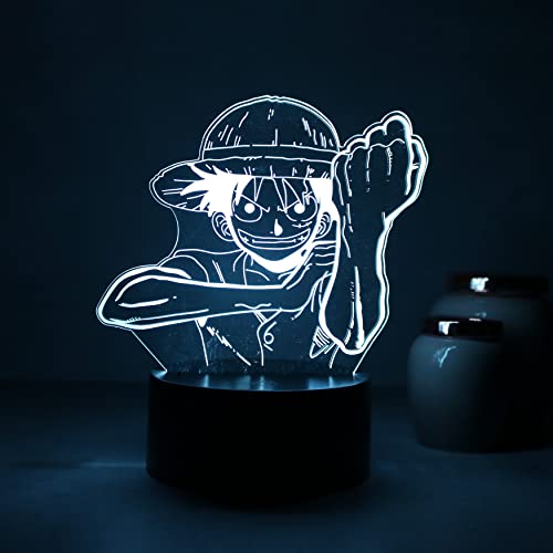 Luminária LED 3D decorativa, One Piece (Luffy)