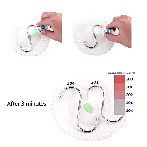 ilauke 10 S Haken Edelstahl Haken Küchenhaken Besteckhalter 18/8 Rostfrei S Form Hängehaken Schwerlast Metall Haken für Küche BBQ Backen und Viele Weitere Möglichkeit (10 S-Haken Silber)