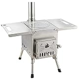Campingkocher，Zeltofen，Holzofen，Raketenofen，Outdoor Ofen Holz，Mini Holzofen，Campingofen，Ultralight Tent，Zeltheizung，Kaminofen，Campinggaz Kocher，Hobo Kocher，Medium Zeltherde,Enthält Schornsteinpfeife…