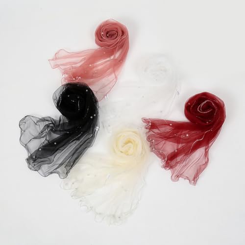 Women's Glitter Decor Head Scarf,Rhinestone Head Scarf 31.5 In Sparkle Glitters Hair Bandana Sequins Wraps Scarf2