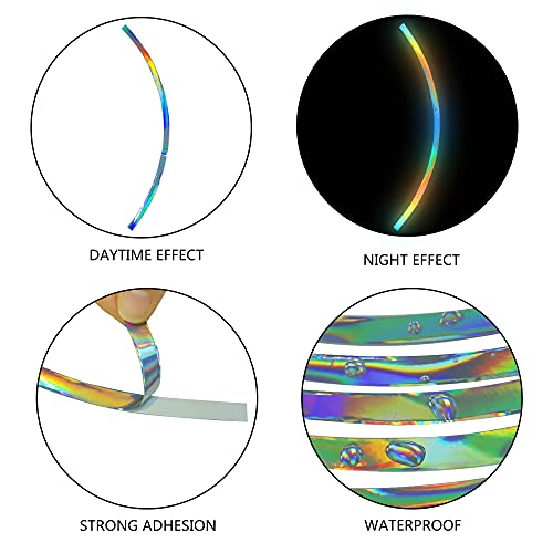 TOMALL 18pcs Lengthen 16\"-19\" Reflective Wheel Rim Stripe Decal for Motorcycle Wheels Car Cycling Bike Bicycle Night Reflective Safety Decoration Stripe Universal Reflective Sticker for Car (Gradient)