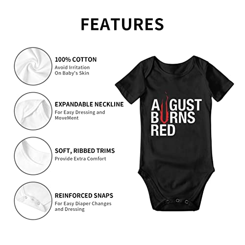 Baby Boys' Jersey Bodysuit, Baby Short Sleeve Shirt Bodysuits American Metalcore Band August Music Burns Theme Red (Band) Baby Shirt Bodysuit For Infant, Romper Jumpsuit Cotton T-Shirts 3 Months #TOP4