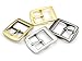 CRAFTMEmore Single Prong Belt Buckle Square Center Bar Buckles Purse Making Accessories Fits 1 Inch Strap Pack of 4 (1 Inch, Brushed Gold (Bronze))
