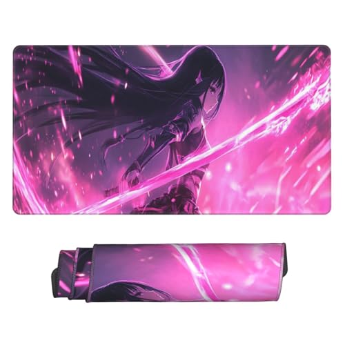 Tapis de Souris Gamer XXL 500x250mm, Grand Ordinateur Mouse Pad Gaming avec Bords Cousus et Base en Caoutchouc antidérapante Fille d'anime Mousepad, pour Gamer, PC, Personnel de Bureau C10414