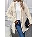 LASULEN Women's Fall Winter Warm Fashion Jacquard Hooded Cardigan Long Sleeve Coat, Stylish Outerwear for Casual Daily Wear (US, Alpha, Small, Regular, Regular, White)