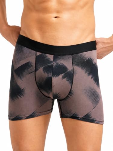 Image of TECHNOSPORT Men's Colorblock Trunks Underwear with ElastoLITE 4 Way Stretch Lightweight Breathable Moisture Wicking Soft Anti Odour Anti Microbial Comfort Fit Boxer Briefs Innerwear for Men