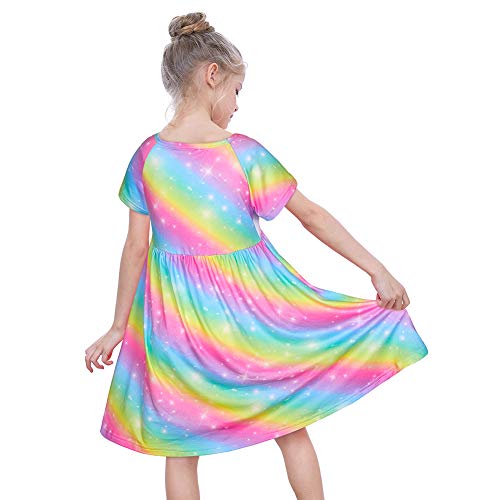 Icosy Girls Nightgowns Unicorn Dress Pajamas For Toddler Girls Princess Nightgown Sleepwear Unicorns Gifts For Girls Rainbow #TOP2