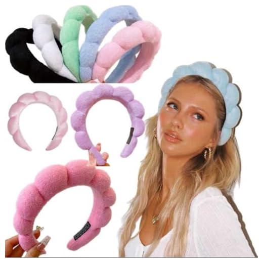 Tiara Nuvem para Skincare e Maquiagem, Faixa de Pelúcia Macia, Design Ergonômico, Multicolorido