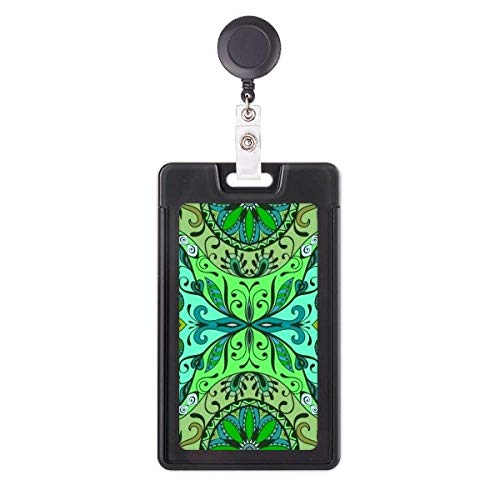 Porte-badge rétractable enrouleur badge de bureau avec motif fleurs et feuilles