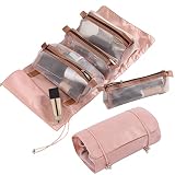 Estructura interior perfecta: con 4 bolsillos de malla transpirable, espacio para guardar tus brochas de maquillaje. Nuestra bolsa de aseo de viaje proporciona suficiente espacio para guardar todos los accesorios de vacaciones en una bolsa. Mantén todos tus artículos de tocador y cosméticos organizados y bien protegidos.
