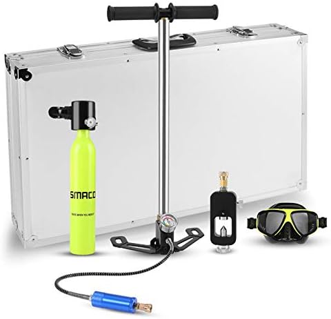 XIAYJ 500ml Diving System Mini Scuba Cylinder Scuba Oxygen Reserve Air Tank Pump Aluminum Box Snorkeling Diving Equipment Set