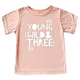 Young Wild and Three Girls 3rd Birthday Shirt for Toddler Girls Third Birthday Outfit