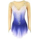 TJDWPRRD Vestido de Patinaje Artístico Manga Larga para Mujer Traje de Danza sobre Hielo Ropa de Portiva Gimnasia Ballet Hecha A Mano Falda de Rendimiento Patinaje sobre Hielo,A,XXL