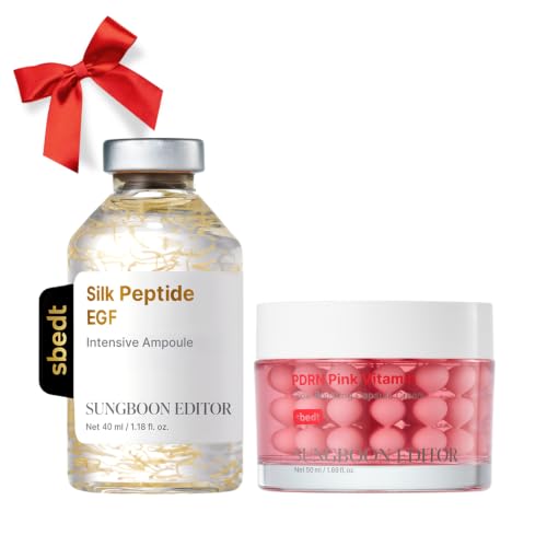 SUNGBOON EDITOR EGF Pink Glow Duo Set, EGF Silk Peptide Ampoule + PDRN Capsule Cream, Korean Skincare Gift Set for Women image 5
