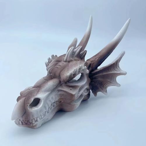 Crâne de dinosaure pour aménagement paysager d'aquarium, cachette en résine stable - 4