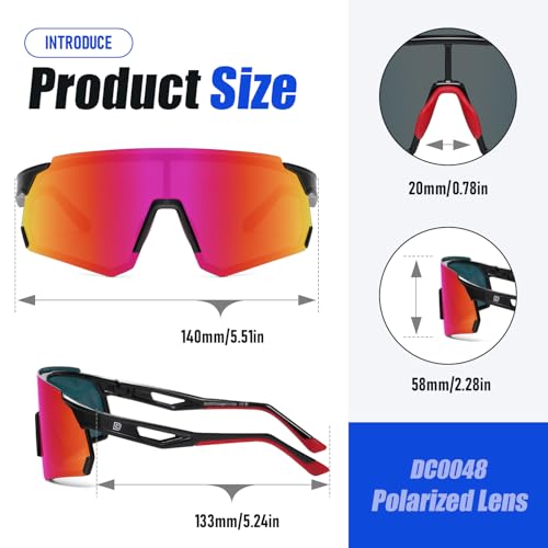 Image of DUCO Cycling Glasses for Men Women: Polarized Sports Sunglasses UV400 Protection for Baseball Running Fishing DC0048