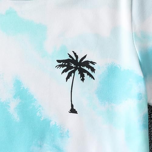 Cakaner Boys Tie-Dye Palm Leaf Top and Shorts Set #TOP17