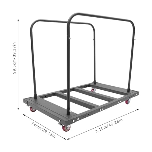 Carretilla plegable para mesas, capacidad 10 mesas, negra miniatura 5