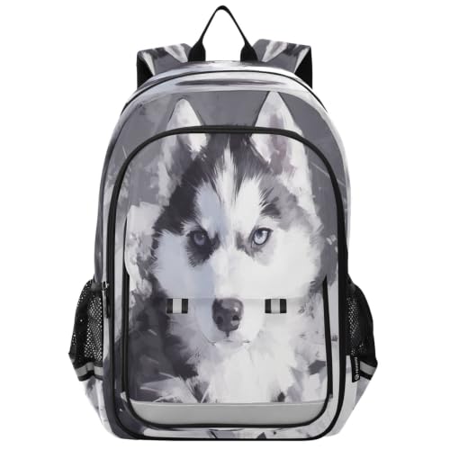 Sac à dos scolaire Chien Neigeux Noir pour enfants idéal pour l école
