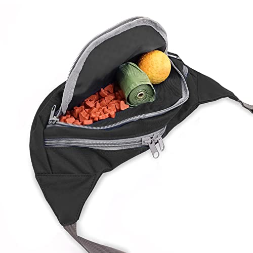Dog Mom Bauchtasche Leckerlie -Tasche mit Wunschnamen personalisiert | Hundetraining | Leckerlie Beutel (Schwarz/Pink)