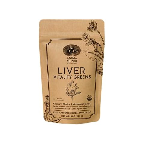 Anima Mundi Super Greens Powder - Liver Vitality - Organic Superfood Greens & Herbal Prebiotics for Liver Detox, Cleanse & Support - Vitamin-Rich with Fair Trade Dandelion, Milk Thistle & More (8oz) Cover