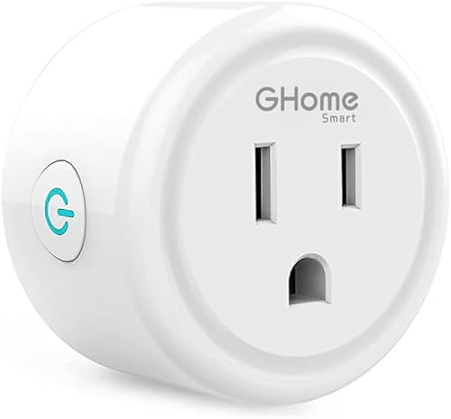 GHome Smart Mini enchufe, enchufe de salida Wi-Fi compatible con Alexa y Google Home, control remoto con función de temporizador, no requiere