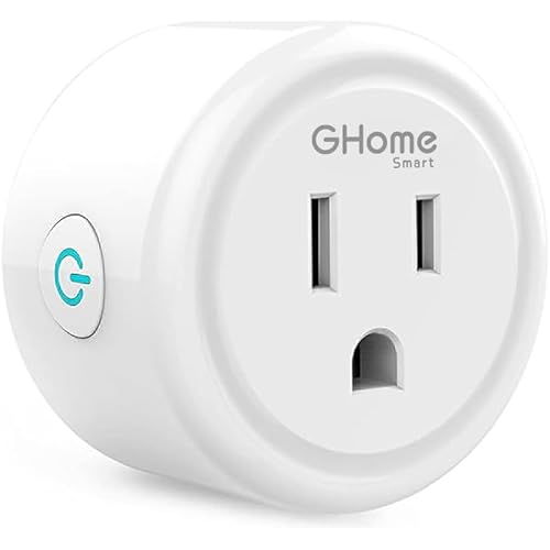 GHome Smart Mini Smart Plug Works with Alexa and Google Home, WiFi Smart Outlet Socket Remote Control Timer Function, Only 2.4GHz Network, No Hub Required, ETL FCC Listed, White