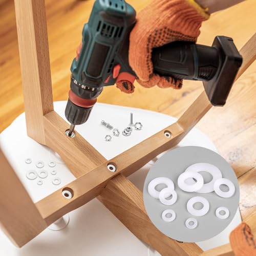 Jeboler 50 Stück Kunststoff Unterlegscheiben M8, DIN 125 Nylon Beilagscheiben Flache Kunststoffscheiben Karosseriescheiben Distanzscheiben mit Kleinem Außendurchmesser für Schrauben & Muttern