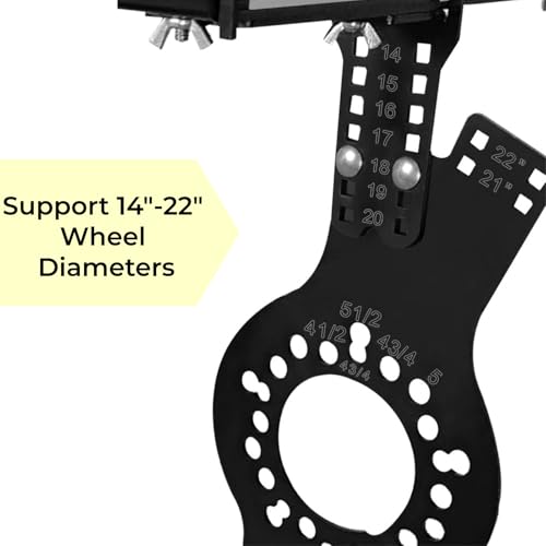 Image of Wheel Fitment Tool, Wheel Offset Measuring Tool Tire /Rim Fit Size Measuring Mockup Tool Fit for 14 inch to 22 inch Wheel Diameters and 7 inch to 17 inch Wheel Widths, 5-Lug Pattern