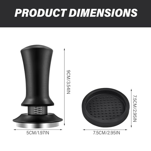 Pfjsseey Coffee Tamper Set, 51mm Food Grade Stainless Steel Espresso Tamper Kit with Scale, Adjustable Hand Espresso with Accessories for Home Kitchen Coffee Set - Image 3