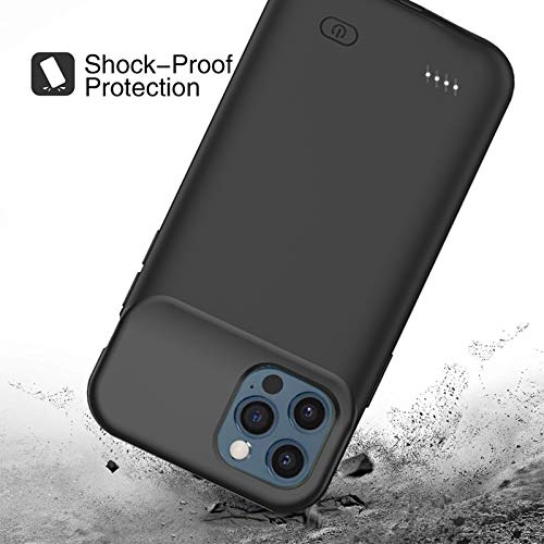 Battery Case For Iphone 12 Pro & Iphone 12, 7000Mah Portable Battery Pack Rechargeable Smart Charger Case Compatible With Iphone 12 Pro/Iphone 12 (6.1 Inch) External Battery Charging Case (Black) #TOP4